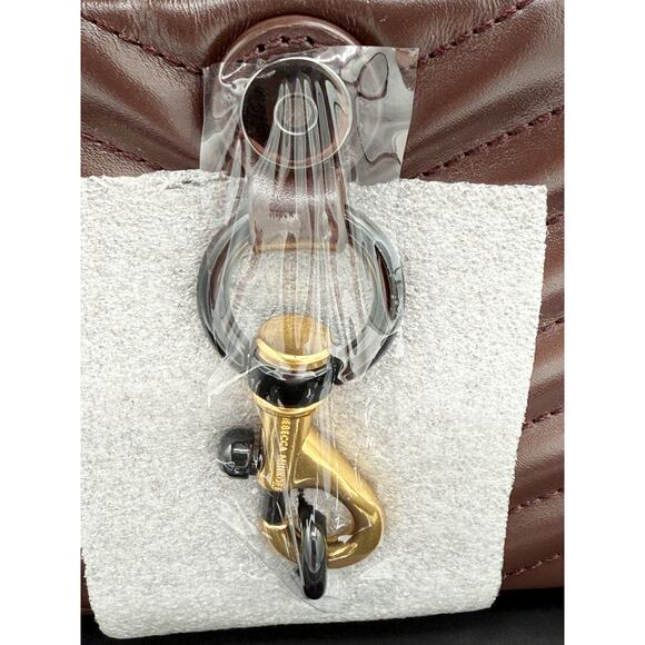 Rebecca Minkoff Edie Crossbody Belt Bag Brown Quilted Leather Clutch Chain Strap - Picture 5 of 15